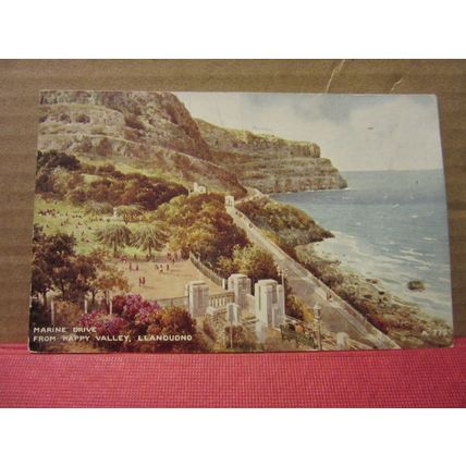 MARINE DRIVE, LLANDUDNO, CONWY, WALES Brian Gerald used postcard 1951 pm =