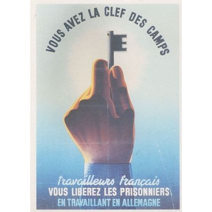 French Workers Hold Key To Work Camps In WW2 Poster Postcard
