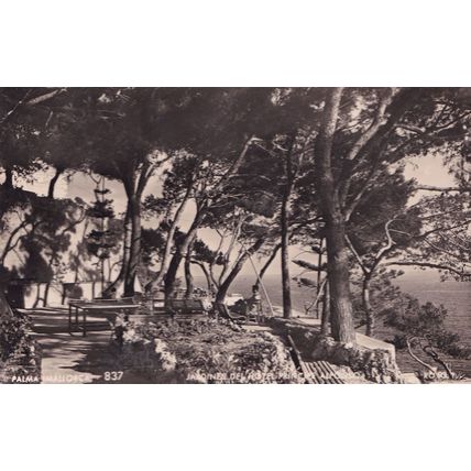 Jardines del Hotel Principe Alfonso Mallorca Real Photo Postcard