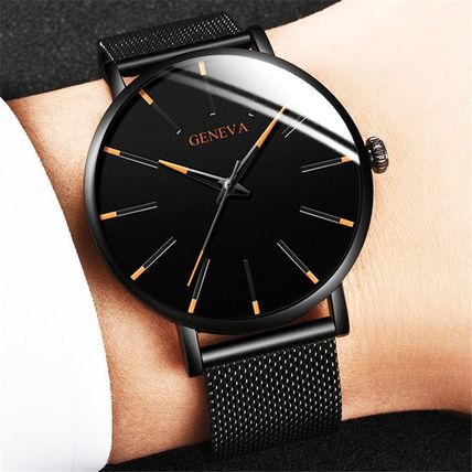 Simple 2020 Fashion Men's Watches Business Quartz Thin Stainless Steel Handle St