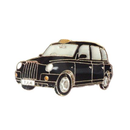 Black Taxi Cab London Hackney Carriage Cabbie Car Metal Enamel Pin Badge LTI TX4