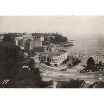 Postcard entrance to the beach and la Malouine, Dinard, Brittany, France