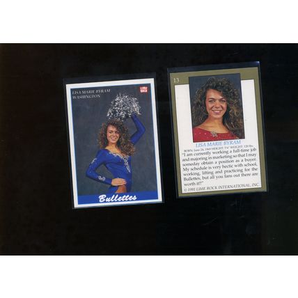 LISA MARIE BYRAM #13 HOT CHEERLEADER Washington Bullettes 1991 Limerock NM