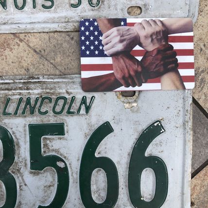 Illinois 1956 Vintage License Plate Pair Rustic Antique Vintage Patina 2243566