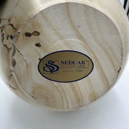 Sedlak Interior Marble Vase Urn USA Crackled Design Stone Heavy Home Decor