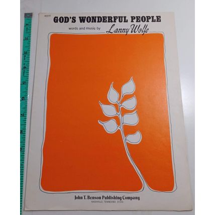 Christian Sheet Music Lanny Wolfe God's Wonderful People 1974 good
