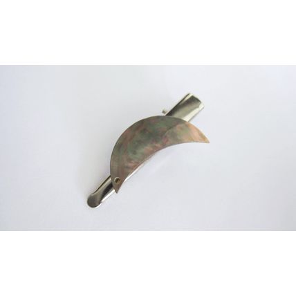 Pink purple gray green moon shaped shell alligator hair clip