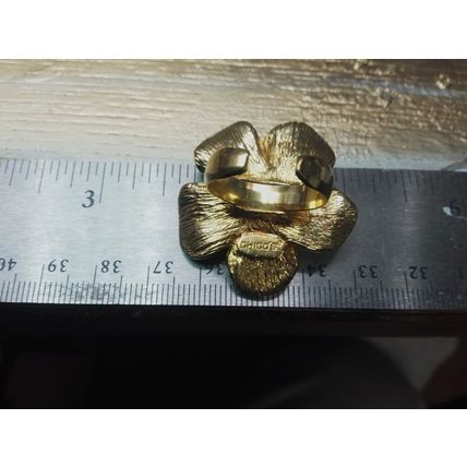 Chicos Flower Goldtone Adjustable Ring Size