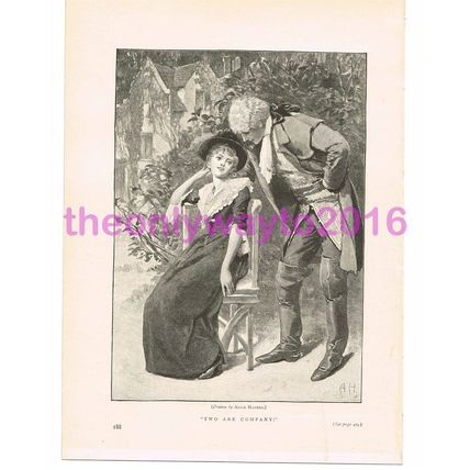 Two are Company, Victorian Art, Book Illustration (Print), 1890