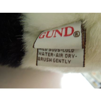 Vintage Gund Panda Bear 11" Plush Stuffed Animal Sitting Black Tail