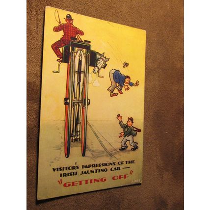 Valentines Ireland Comic / Humour Postcard - Visitors & The Irish Jaunting Car