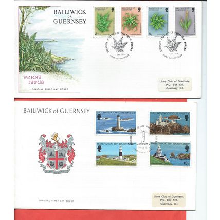 Guernsey stamps. 16 FDC from 1972 to 1980. 1972 Royal Silver Wedding etc (F322