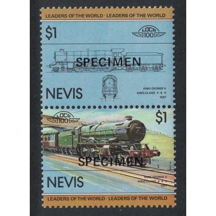 Nevis Locomotive 'King George V' 1927 SPECIMEN 1985 MNH SG#146-147