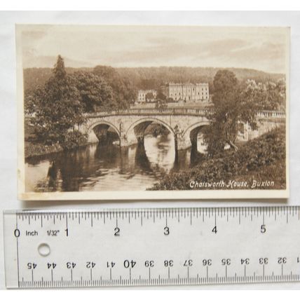 vintage postcard Chatsworth House, Buxton