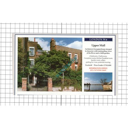 Upper Mall London W6 House Sale Advert - 1991 Clipping