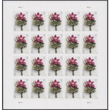 Wedding Boutonniere Full Sealed Pad of 100 Sheets (2000 Stamps) Scott 5457