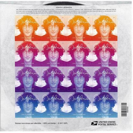 John Lennon - Stamps Imagine Sheet of 16 Current Rate Stamps Scott 5315