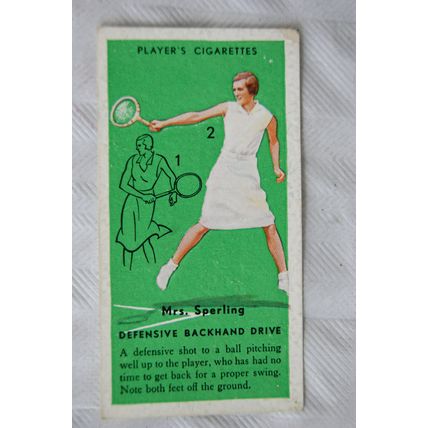 1936 Players Tennis No. 27 Defensive Backhand Drive, Mrs. Sperling