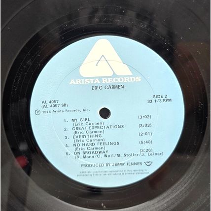 Eric Carmen - Eric Carmen Self Titled 1975 LP Vinyl Record Album Vintage (P3)