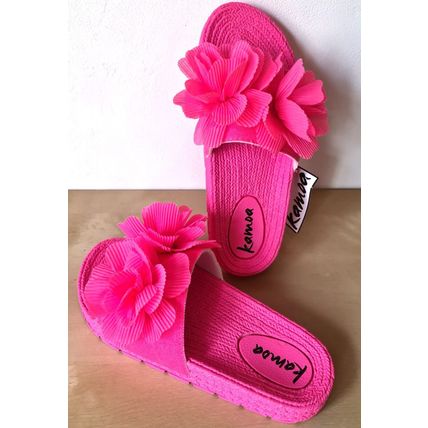Kamoa Pink Flowers Summer Beach Sliders Shoes Sandals 40 / 7 UK