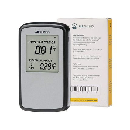Airthings Corentium Home Radon Detector 223 Portable, Lightweight, Easy-To-Use,