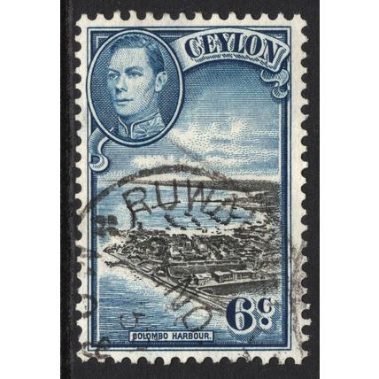 CEYLON: KING GEORGE VI - 6c COLOMBO HARBOUR USED (G22)