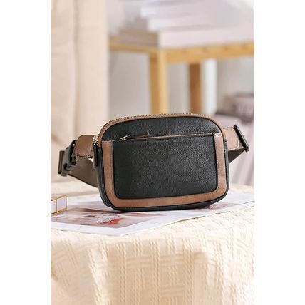 Black Adjustable Strap Mini PU Leather Crossbody Bag