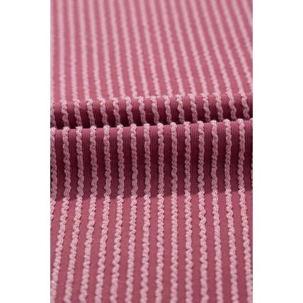 Rose Pink Textured V-Neck Dropped Shoulder Plus T-Shirt