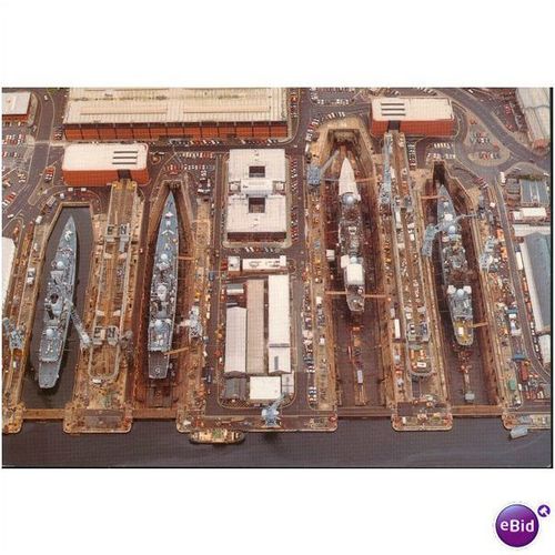 GB Postcard - Four Type 42 Destroyers In Dock For Refit