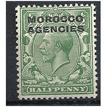 Morocco Agencies 1914 SG42 1/2d Green Mounted Mint .. .