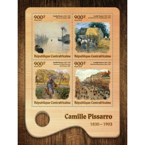 CENTRAL AFRICA 2016 SHEET MNH CAMILLE PISSARRO ART PAINTINGS ARTE PINTURAS 5
