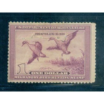 RW5 $1 Pintail Drake and Hen Alighting Average MNG C0988