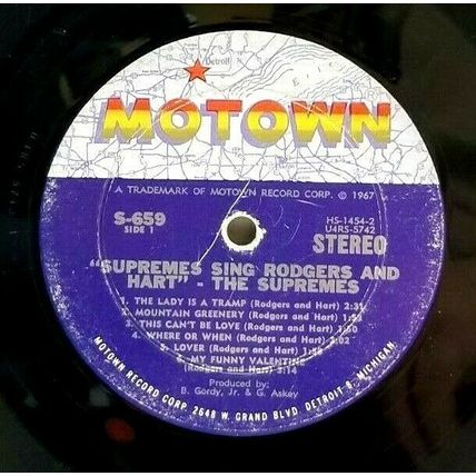 The Supremes Sing Rodgers & Hart 1967 LP Vinyl Record (P2)