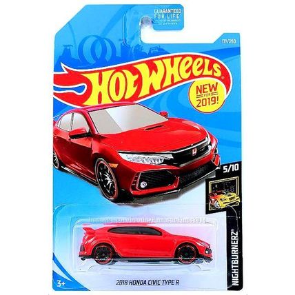 Hot Wheels - 2018 Honda Civic Type R: Nightburnerz #5/10 - #171/250 (2019) *Red*