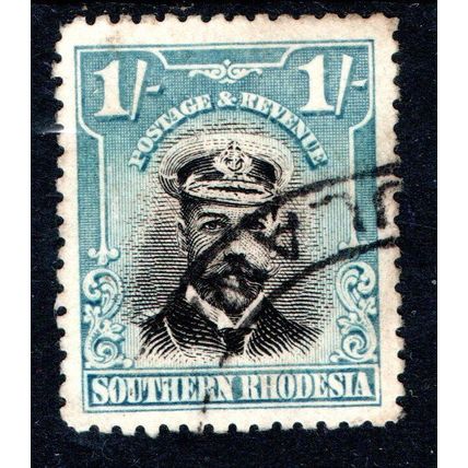 SOUTHERN RHODESIA Sg10 1s black & light blue fine used (G106)