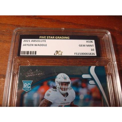 2021 Panini Absolute, Graded Gem Mint 10, JAYLEN WADDLE Rc, Dolphins