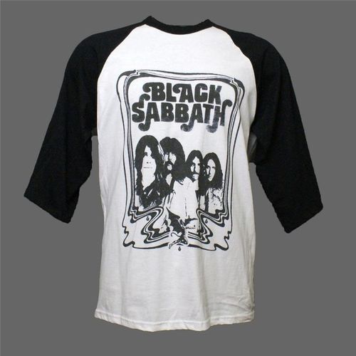 Black Sabbath 3/4 Sleeve Baseball T-shirt 70s Hard ROCK Heavy Metal Ozzy Shirt L