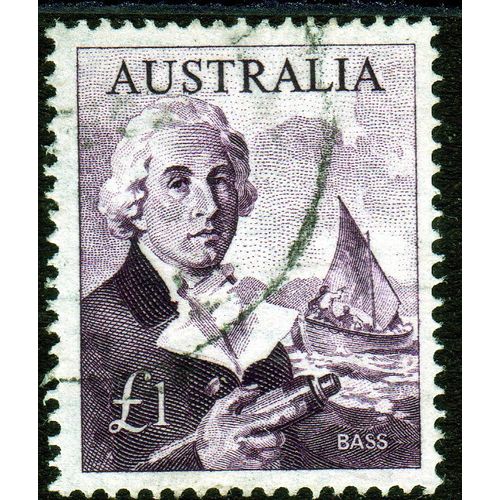 Australia Sg359a £1 Deep Bluish Violet (white paper) Very fine used (G186)