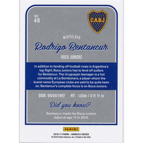 2016 Donruss Soccer 48 Rodrigo Bentancur Boca Juniors