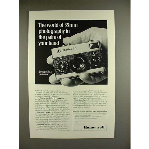 1969 Rollei 35 Camera Ad - In The Palm of Your Hand