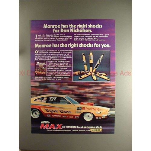 1974 Monroe Shocks Ad w/ Don Nicholson - Right Shocks!