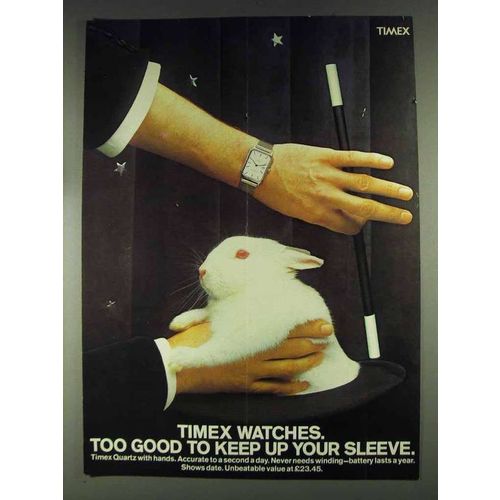 1979 Timex Watches Ad - Too Good To Keep Up Sleeve