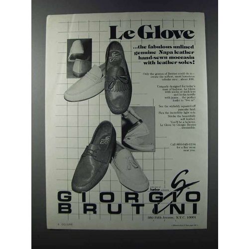 1981 Giorgio Brutini Le Glove Moccasin Ad