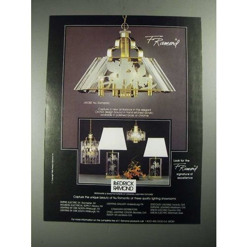 1987 Fredrick Ramond Orchid Design Nu Romantic Lights Ad