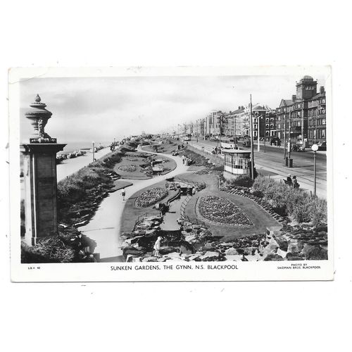 REAL PHOTOGRAPHIC POSTCARD OF SUNKEN GARDENS THE GYNN BLACKPOOL LANCASHIRE(2719)