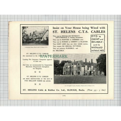 X1757) Mond Staffordshire Tectal / St Helens Cable Slough Advert - 1927 Cutting