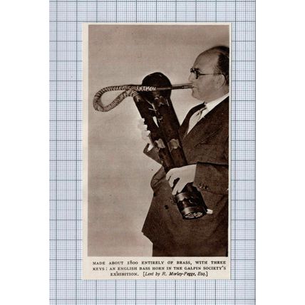 (5225) Galpin Society Bass Horn R Morley Page - 1951 Paper Cutting