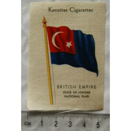 1938 Kensitas Cigarette Silk, British Empire, State of Johore National Flag