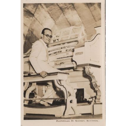 Unidentified Organist Antique Small Photo