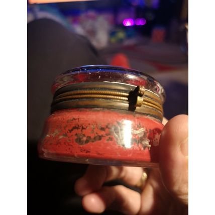 Little Glass Pot Hinged Lid Hand Painted Windmill